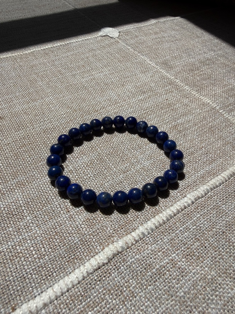 Men's Lapis Bead Stretch Bracelet - Deep Blue